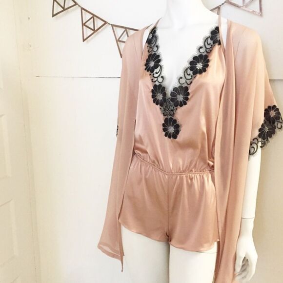 Salua Stardust Silver-Grey & Black Silk Mini Romper Lingerie - Picture 5 of 14